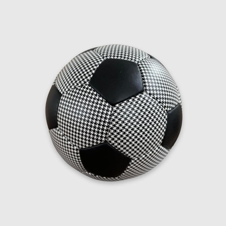 Houndstooth Leather 32P Soccer Ball - Black - MODEST VINTAGE PLAYER LTD