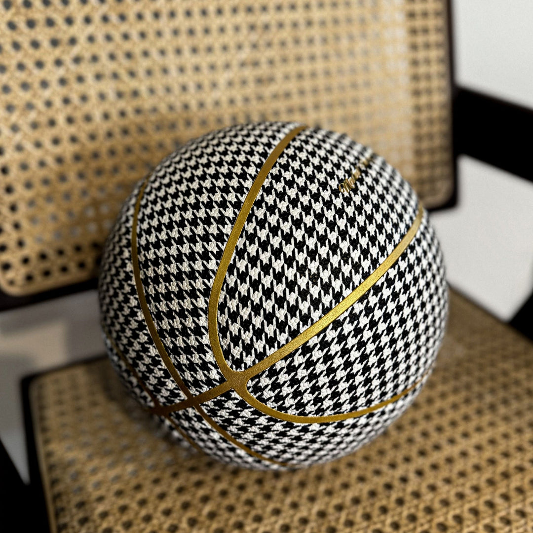 Houndstooth Leather Basketball (Gold) - MODEST VINTAGE PLAYER LTD