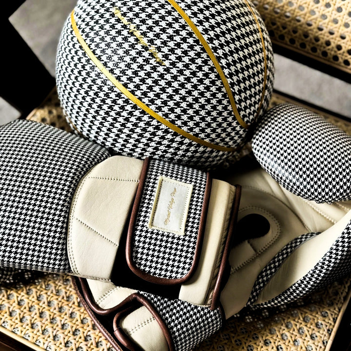 Houndstooth Leather Basketball (Gold) - MODEST VINTAGE PLAYER LTD