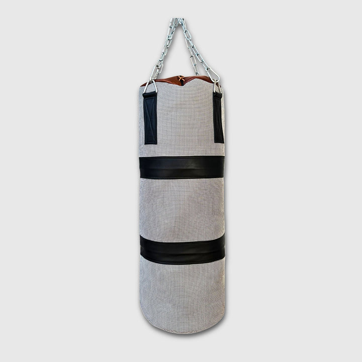 Houndstooth Leather Heavy Punching Bag (un - filled) - MODEST VINTAGE PLAYER LTD