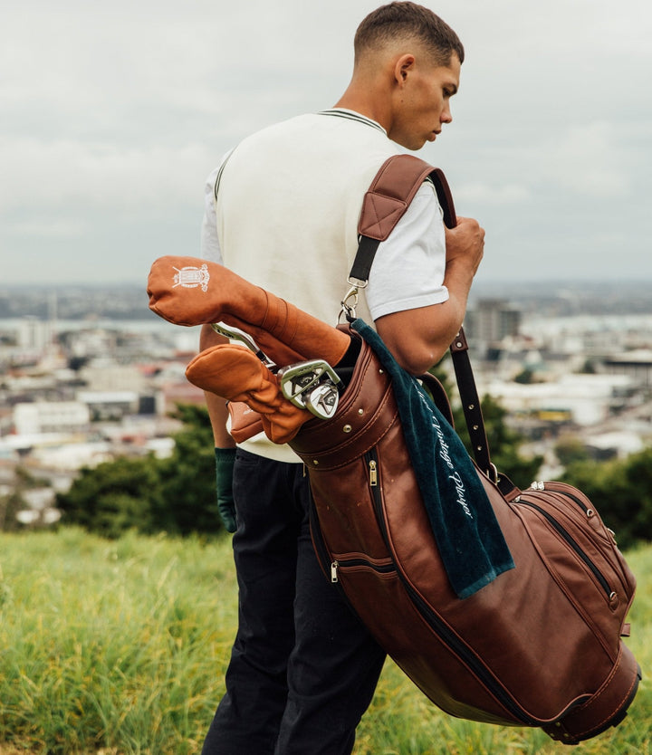 Leather Golf Covers Set - Tan - MODEST VINTAGE PLAYER LTD