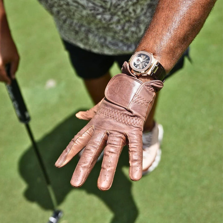 PRO Cabretta Leather Golf Gloves (3 Pack) - Heritage Brown - MODEST VINTAGE PLAYER LTD