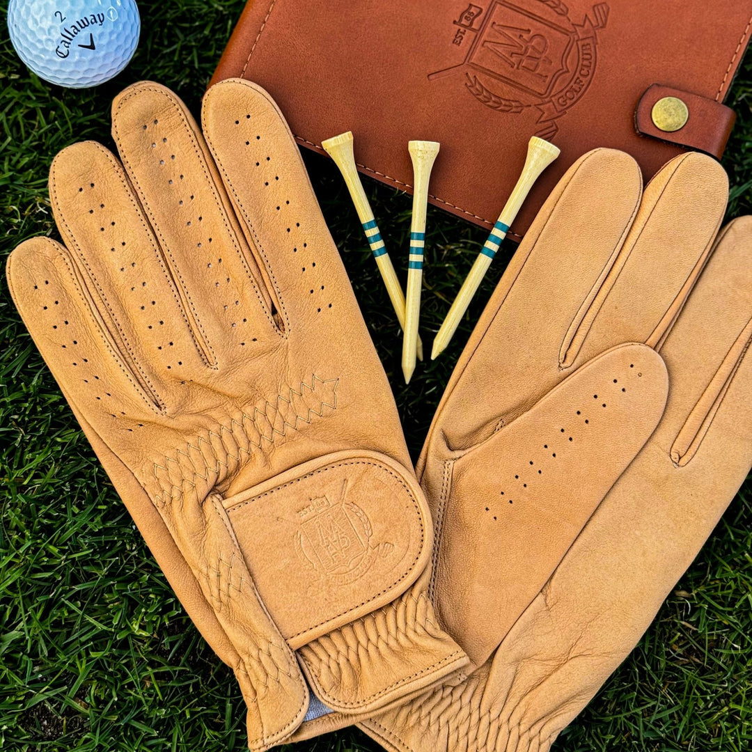 PRO Cabretta Leather Golf Gloves - Vintage Tan (2 Pack) - MODEST VINTAGE PLAYER LTD