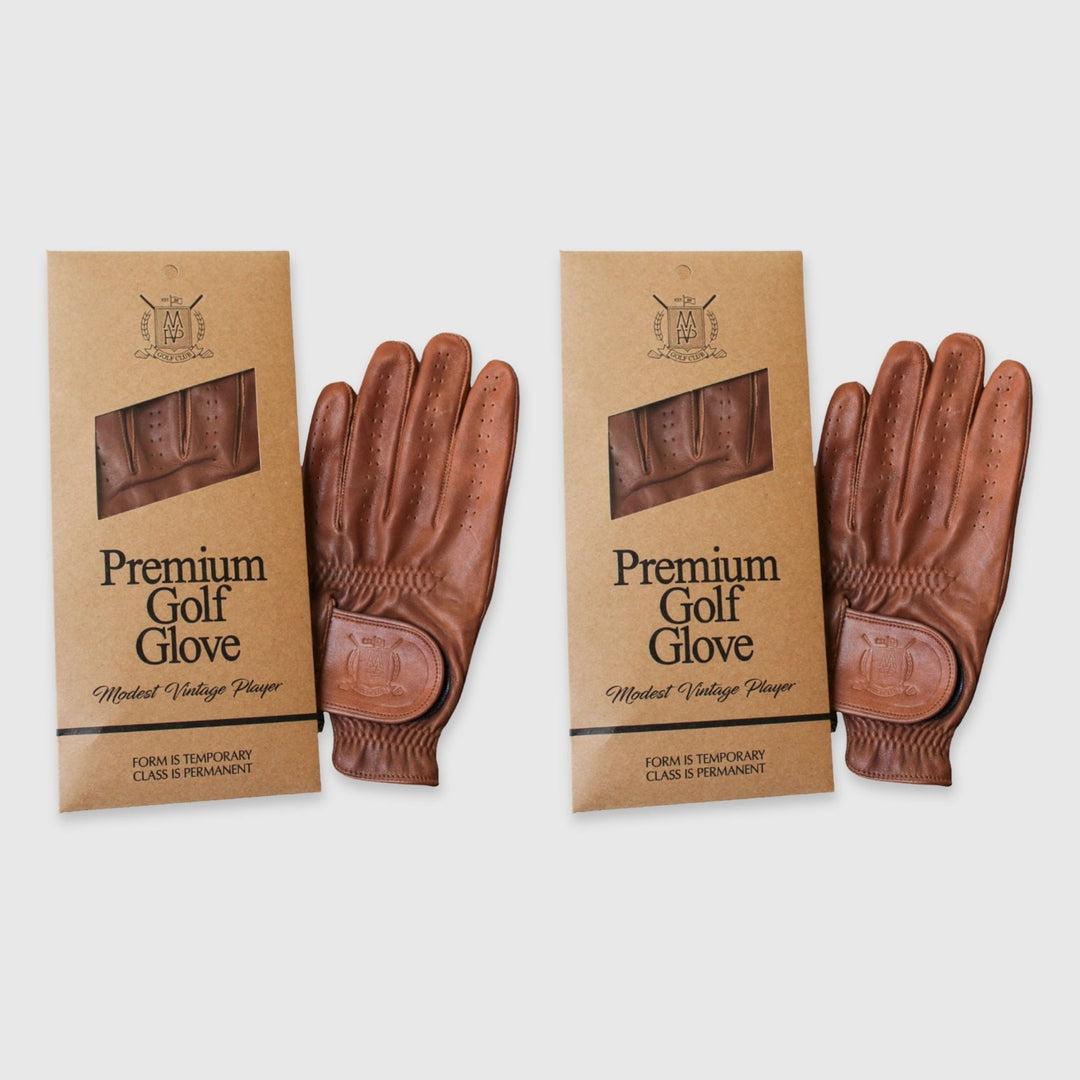 PRO Heritage Brown Cabretta Leather Golf Gloves (2 Pack) - MODEST VINTAGE PLAYER LTD