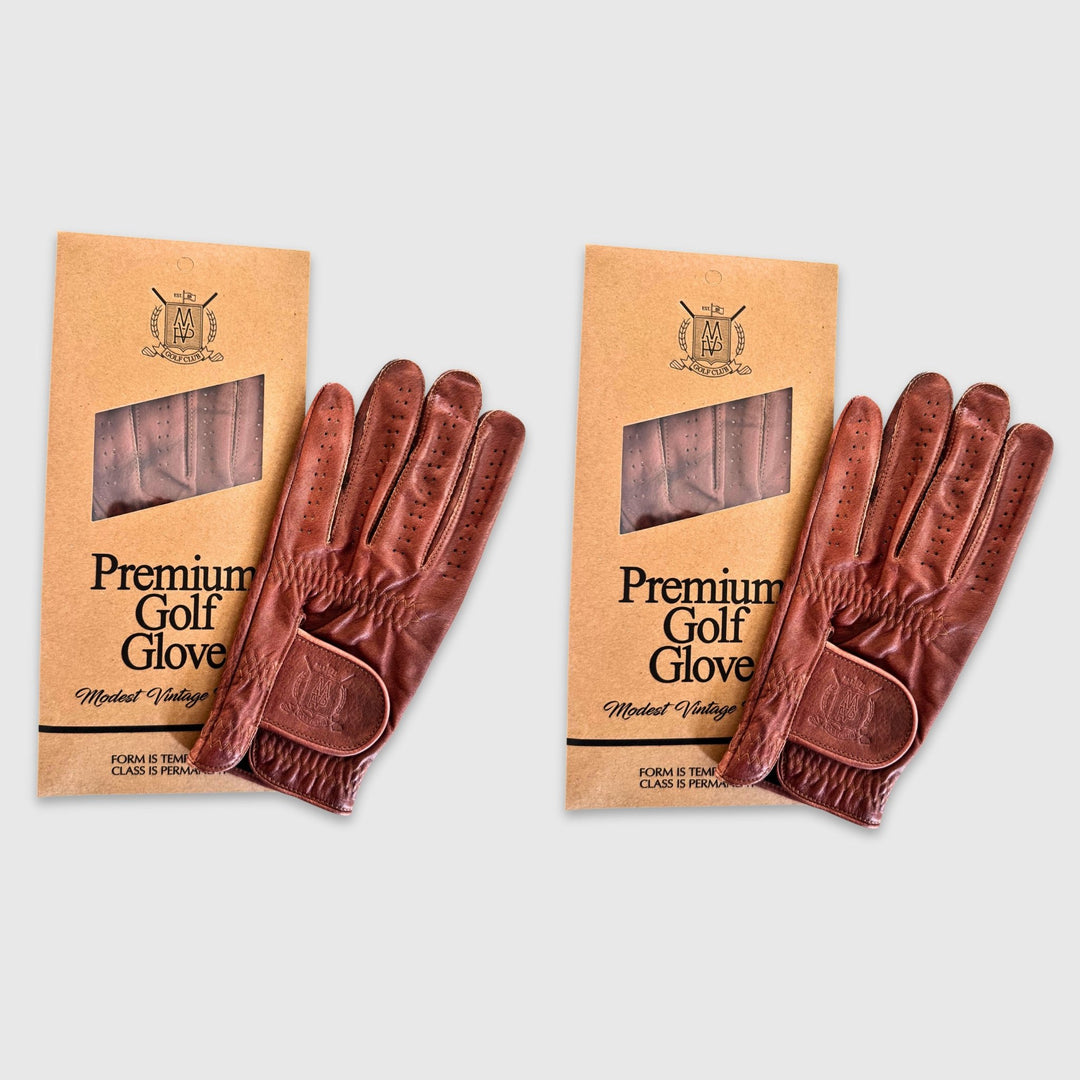 PRO Heritage Brown Cabretta Leather Golf Gloves (2 Pack) - MODEST VINTAGE PLAYER LTD