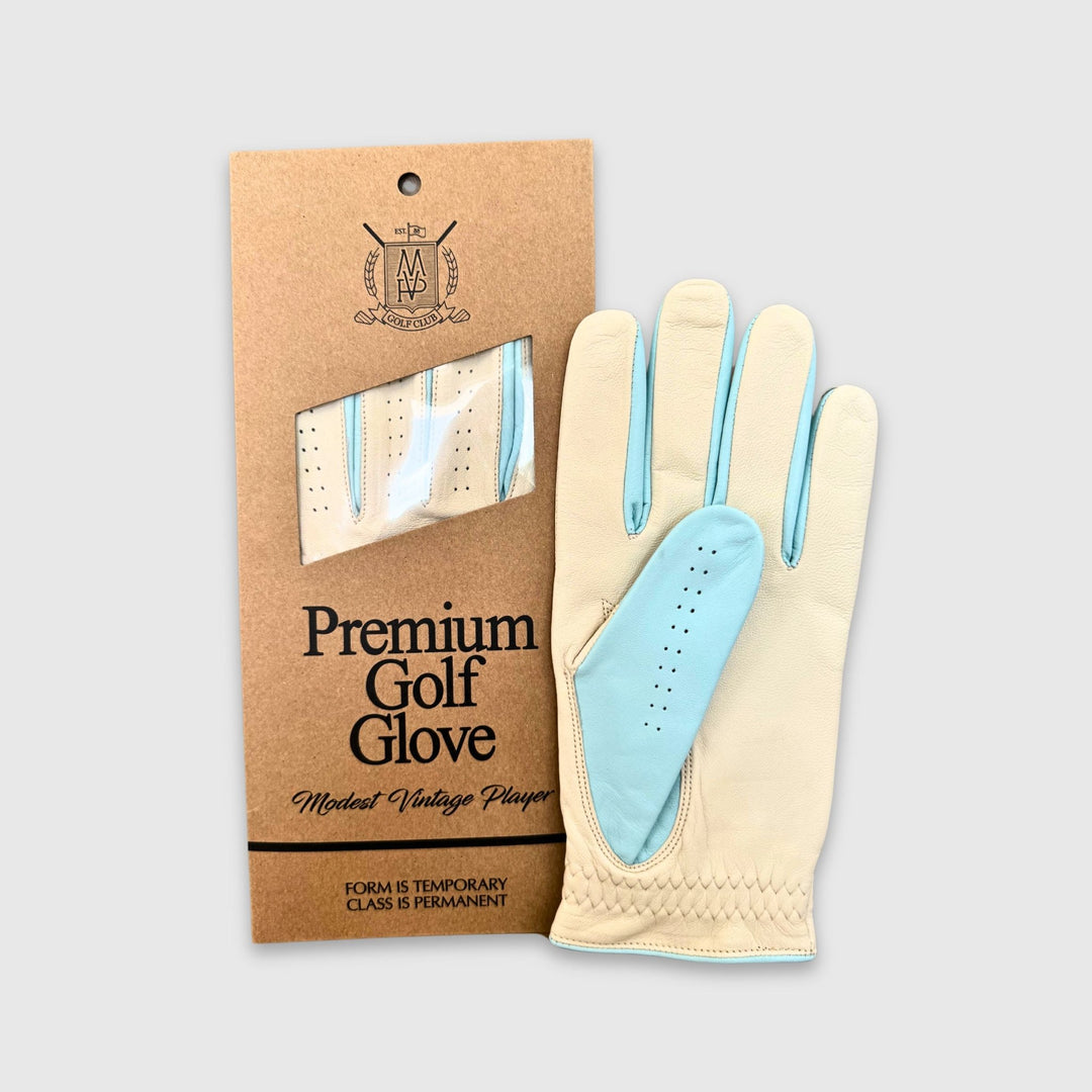 PRO Pastel Cabretta Leather Golf Gloves - Blue & Yellow (2 Pack) - MODEST VINTAGE PLAYER LTD