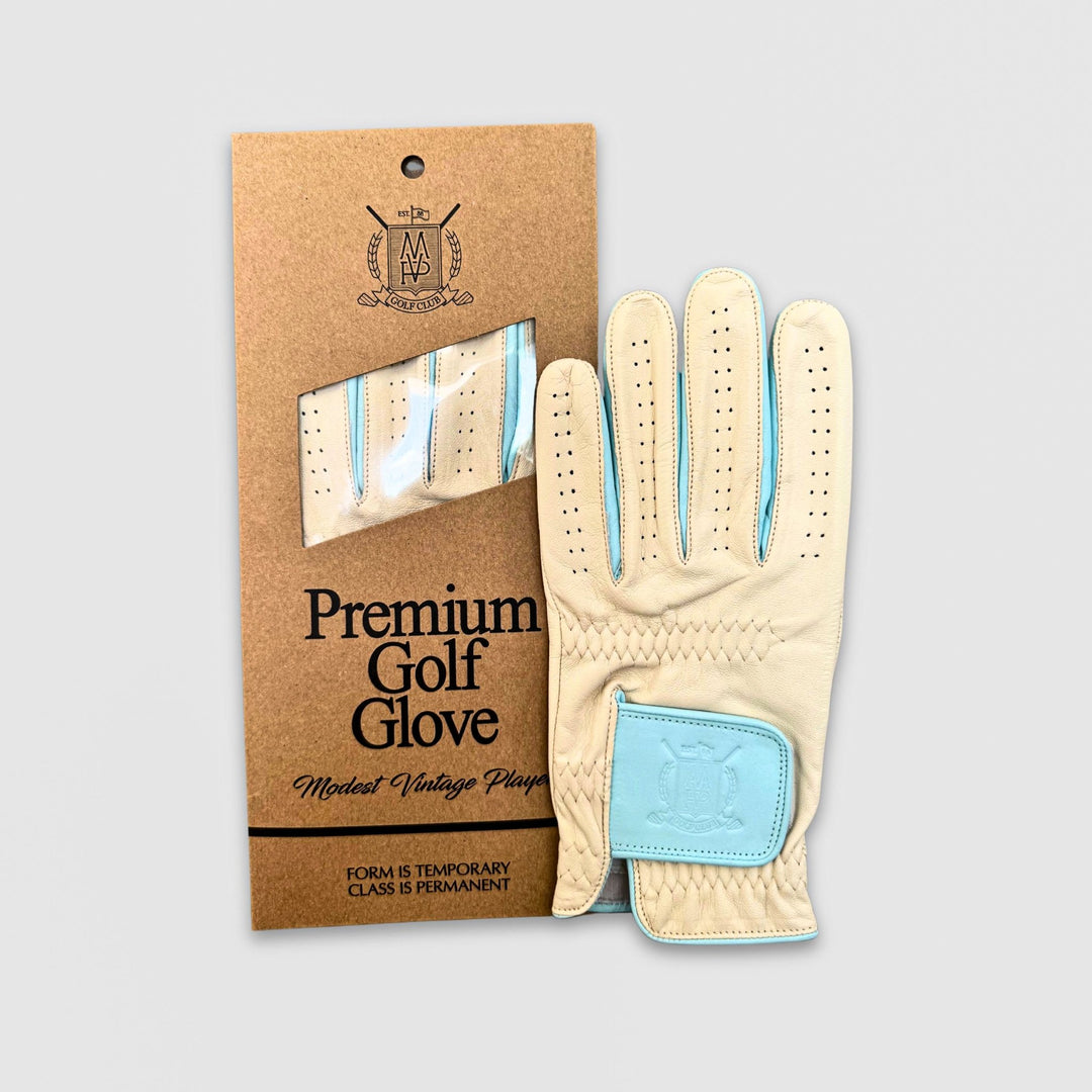 PRO Pastel Cabretta Leather Golf Gloves - Blue & Yellow (2 Pack) - MODEST VINTAGE PLAYER LTD