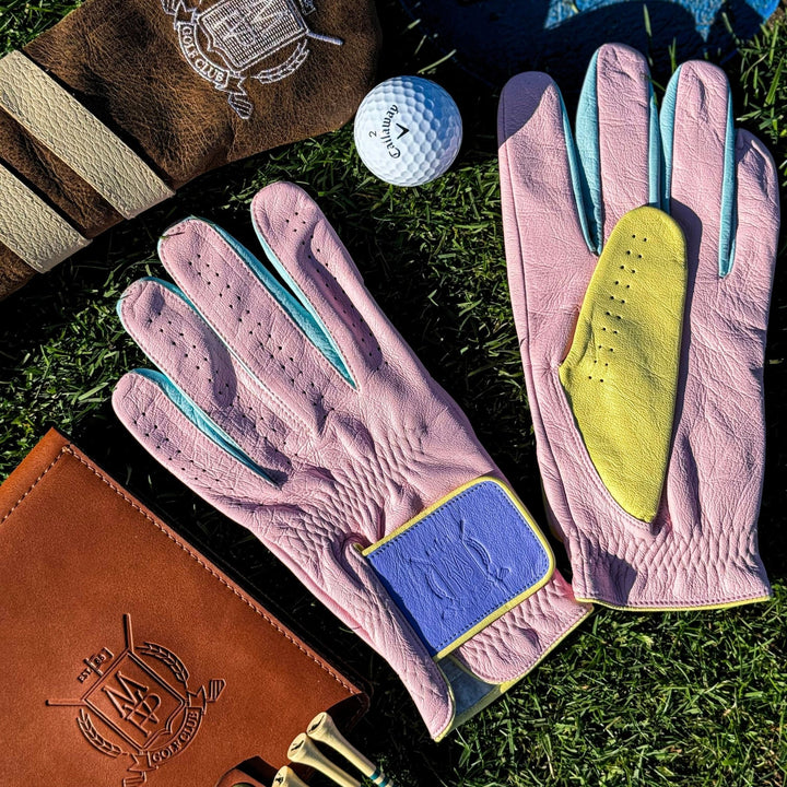 PRO Pastel Cabretta Leather Golf Gloves - Pink (2 Pack) - MODEST VINTAGE PLAYER LTD