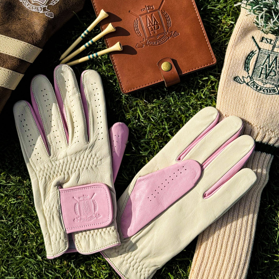 PRO Pastel Cabretta Leather Golf Gloves - Purple & Pink (2 Pack) - MODEST VINTAGE PLAYER LTD