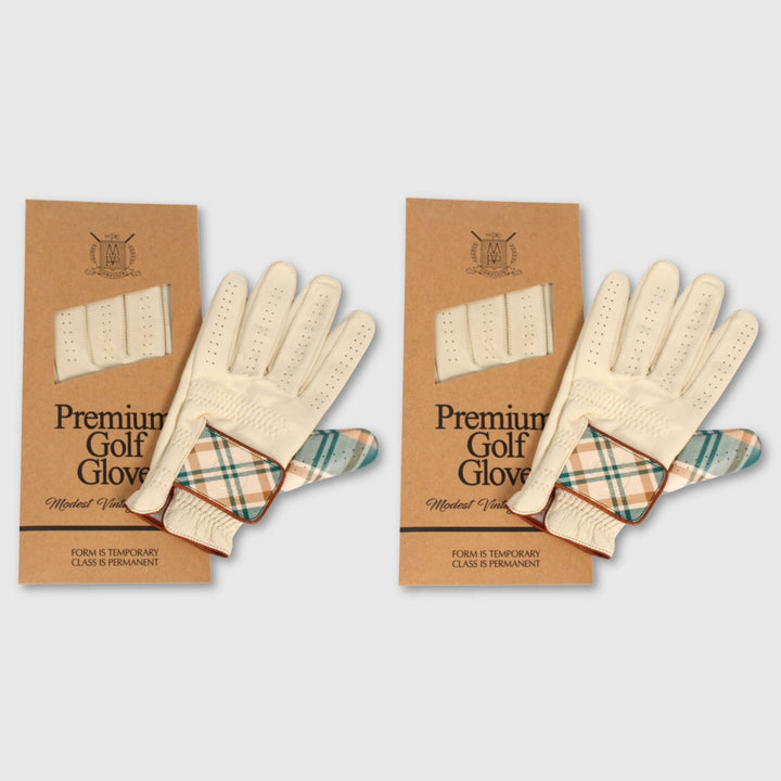 PRO Tartan Cabretta Leather Golf Gloves (2 Pack) - MODEST VINTAGE PLAYER LTD