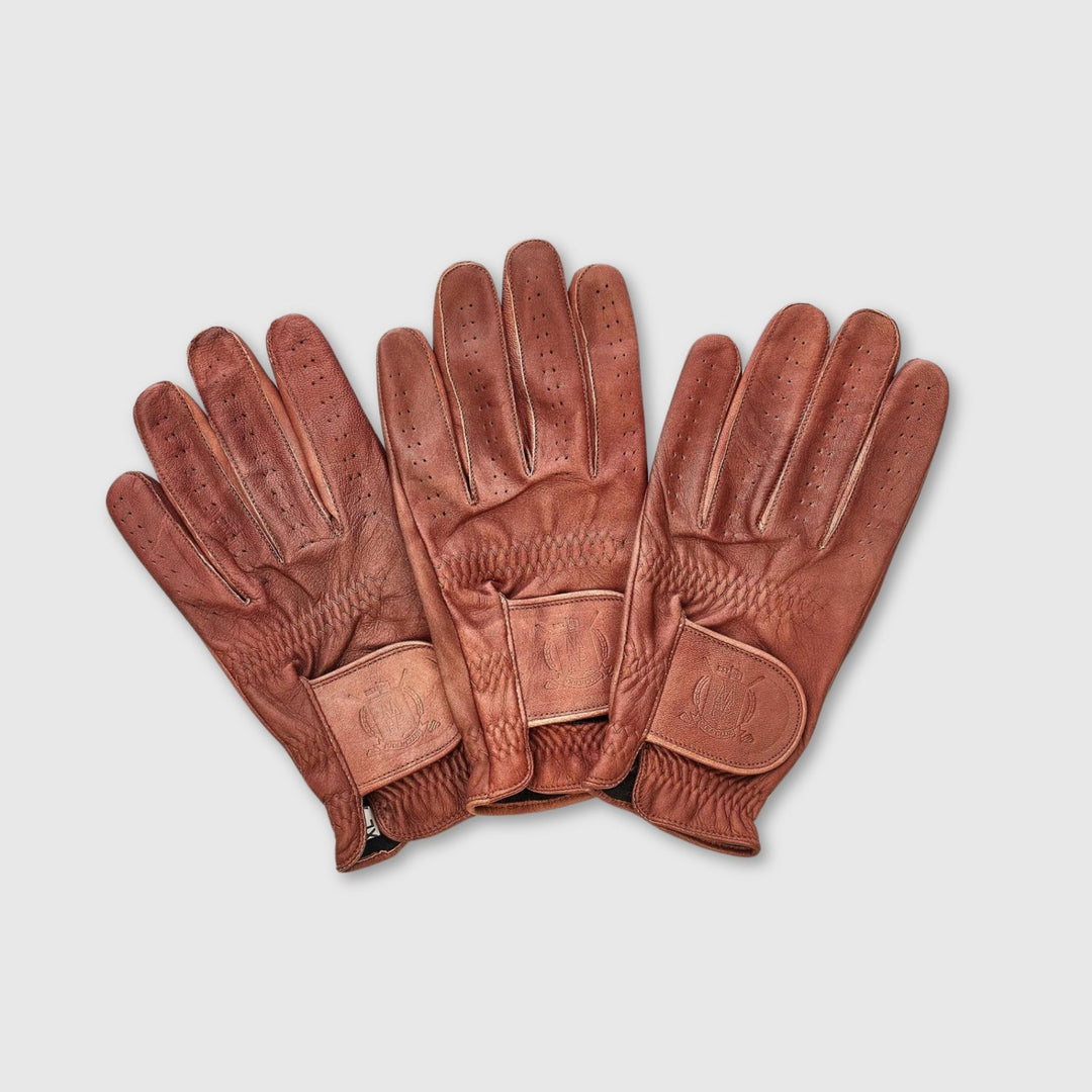 PRO Cabretta Leather Golf Gloves (3 Pack) - Heritage Brown - MODEST VINTAGE PLAYER LTD