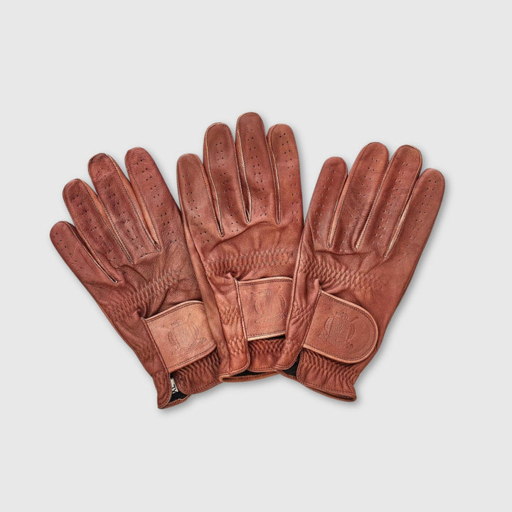 PRO Cabretta Leather Golf Gloves (3 Pack) - Heritage Brown - MODEST VINTAGE PLAYER LTD