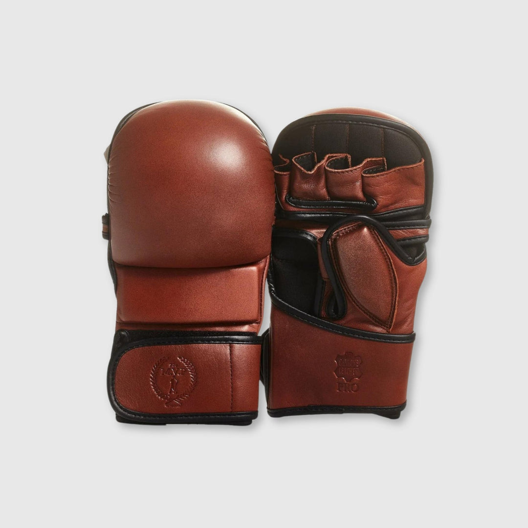 PRO Heritage Brown Leather Hybrid MMA Gloves - MODEST VINTAGE PLAYER LTD