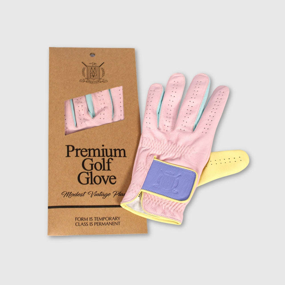 PRO Pastel Cabretta Leather Golf Gloves - Pink (2 Pack) - MODEST VINTAGE PLAYER LTD