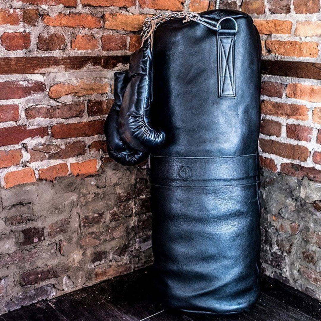 RETRO Executive Black Leather Heavy Punching Bag (un-filled) - MODEST VINTAGE PLAYER LTD