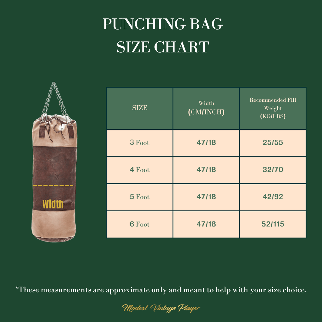 RETRO Executive Black Leather Heavy Punching Bag (un-filled) - MODEST VINTAGE PLAYER LTD