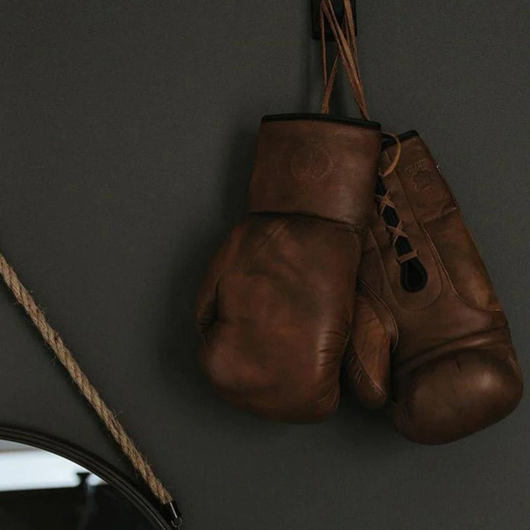 RETRO Heritage Brown Leather Boxing Gloves (Lace Up) - MODEST VINTAGE PLAYER LTD