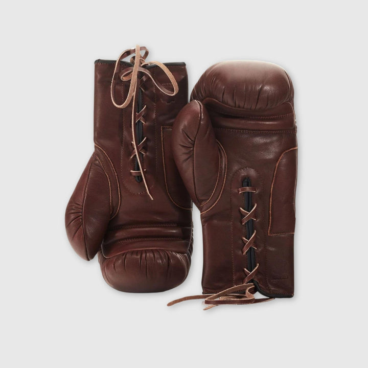 RETRO Heritage Brown Leather Boxing Gloves (Lace Up) - MODEST VINTAGE PLAYER LTD