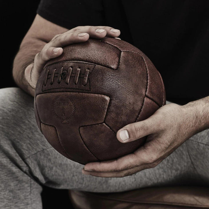 RETRO Heritage Brown Leather T Soccer ball - MODEST VINTAGE PLAYER LTD